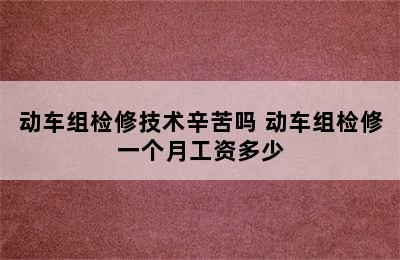 动车组检修技术辛苦吗 动车组检修一个月工资多少